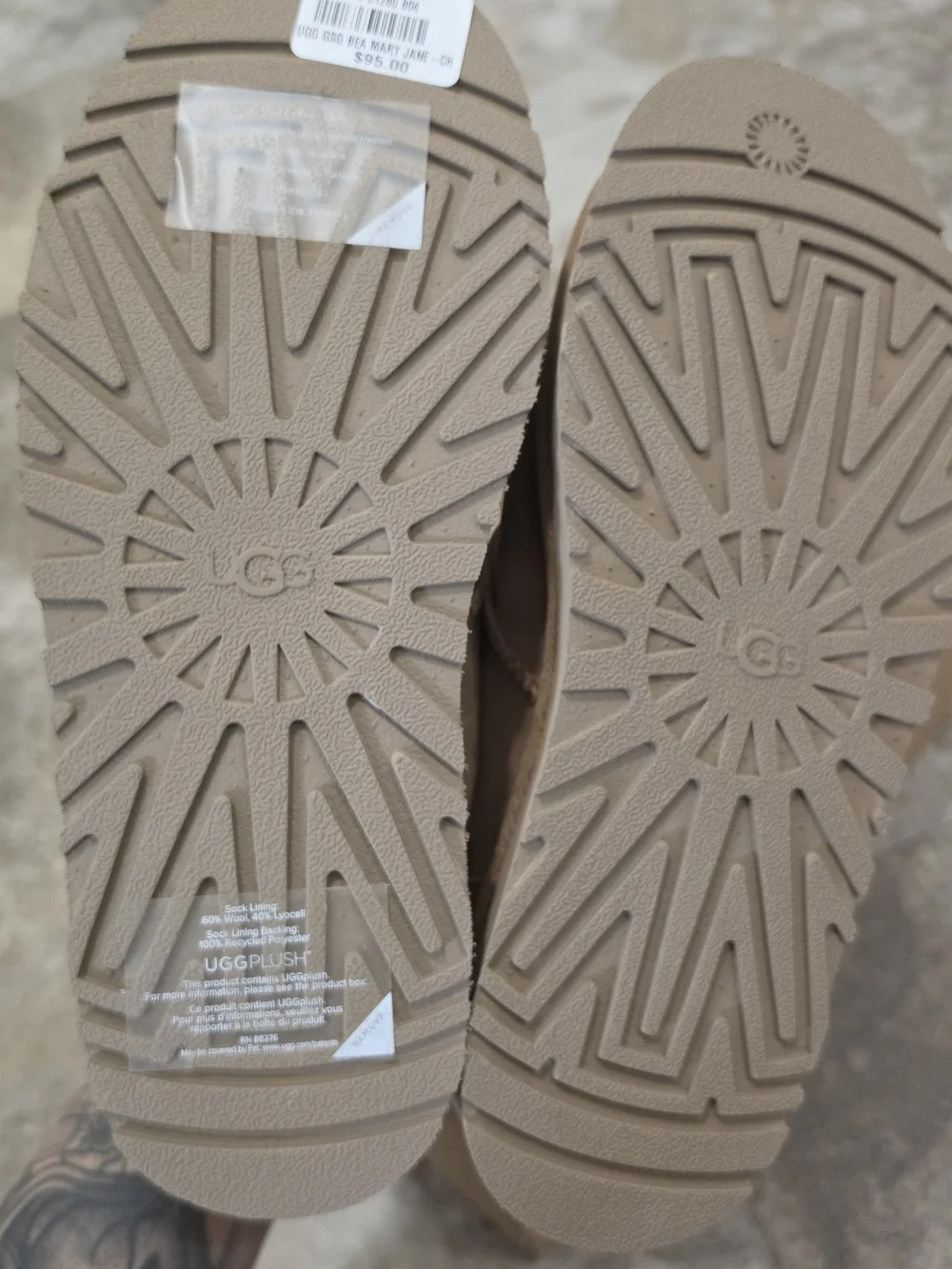 UGG Bea Mary Jane Chestnut Suede Slippers (1166552K) Size 6Y Fits Women's 8